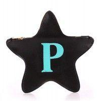 Кожаный клатч-косметичка POOLPARTY STAR (star-black-blue)