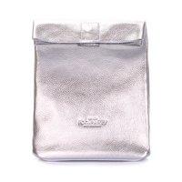 Кожаная сумка-клатч POOLPARTY Lunchbox (lunchbox-silver)
