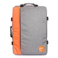 Сумка-рюкзак для ручной клади Poolparty Cabin МАУ Серый с оранжевым (cabin-grey-orange)