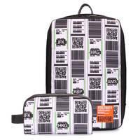 Комплект: рюкзак для ручной клади HUB и тревелкейс Poolparty Черный с принтом (hub-checkintag-combo)