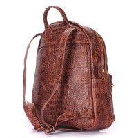 Городской рюкзак POOLPARTY Mini 6 л (mini-bckpck-leather-croco-brown)