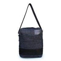 Мужская сумка с ремнем на плечо POOLPARTY (pool94-black-blue-jeans)