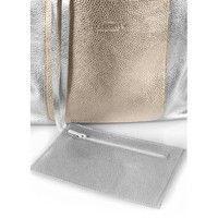 Женская кожаная сумка POOLPARTY Mania (mania-silver-gold)