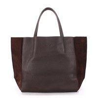 Женская кожаная сумка POOLPARTY Soho (soho-insideout-brown-velour)