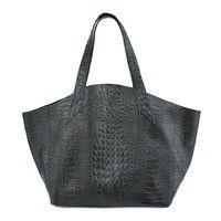 Женская кожаная сумка POOLPARTY Fiore (poolparty-fiore-crocodile-black)