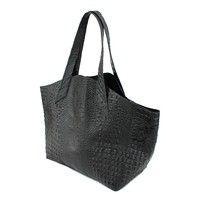Женская кожаная сумка POOLPARTY Fiore (poolparty-fiore-crocodile-black)