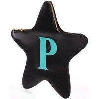 Кожаный клатч-косметичка POOLPARTY STAR (star-black-blue)