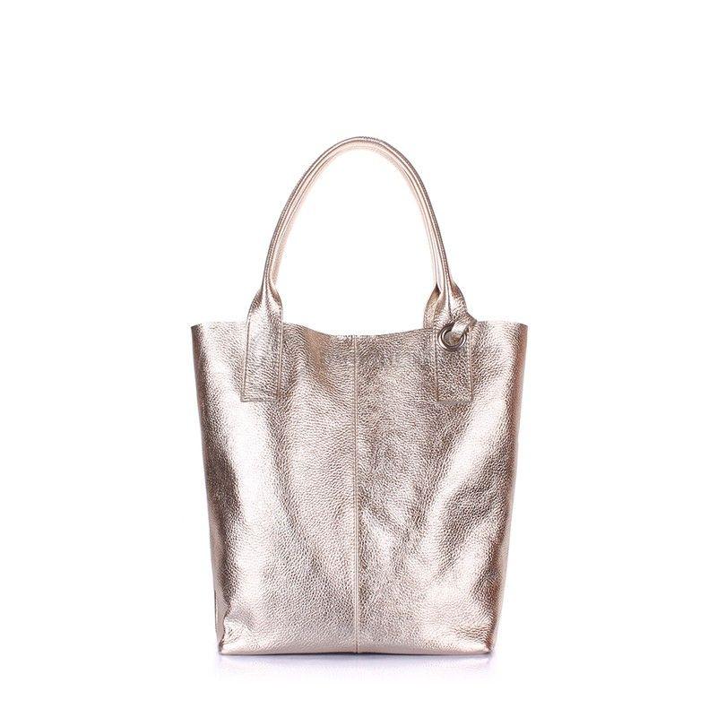 Женская золотая кожаная сумка POOLPARTY Podium (podium-gold)