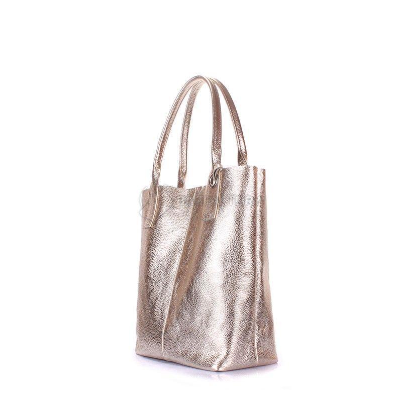 Женская золотая кожаная сумка POOLPARTY Podium (podium-gold)