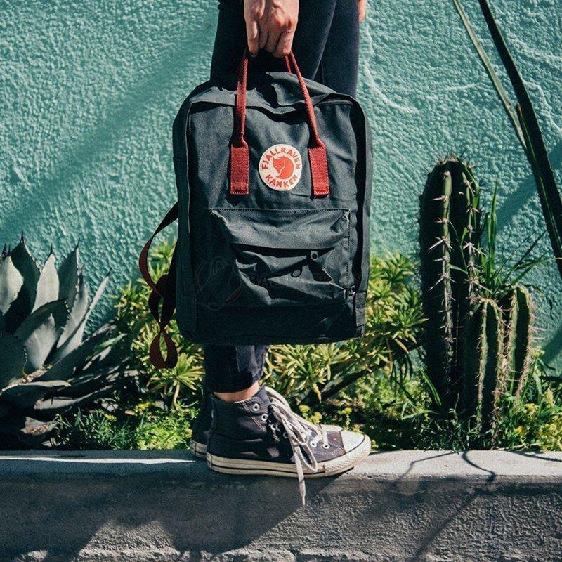 Городской рюкзак Fjallraven Kanken Deep Red-Folk Pattern 16л (23510.325-903)