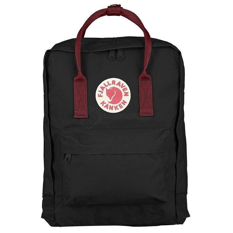 Городской рюкзак Fjallraven Kanken Black-Ox Red 16л (23510.550-326)