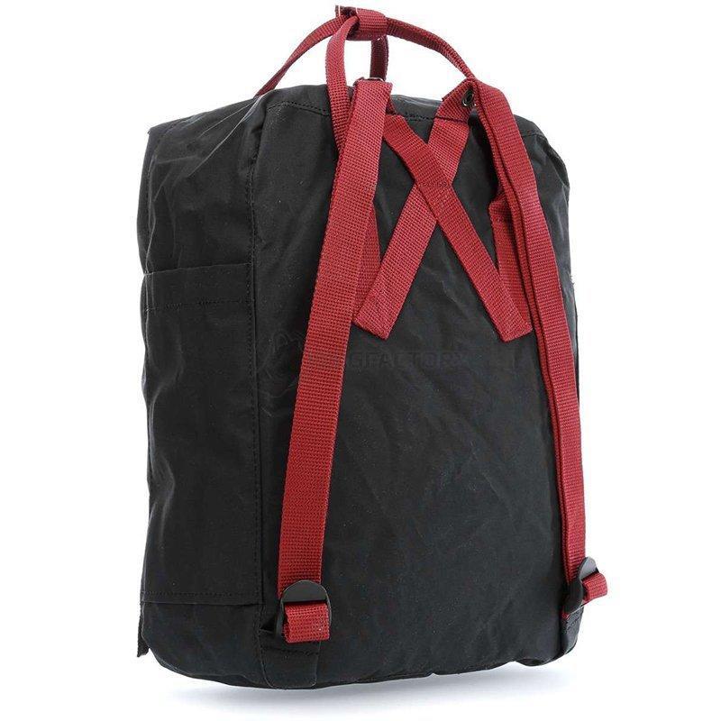 Городской рюкзак Fjallraven Kanken Black-Ox Red 16л (23510.550-326)