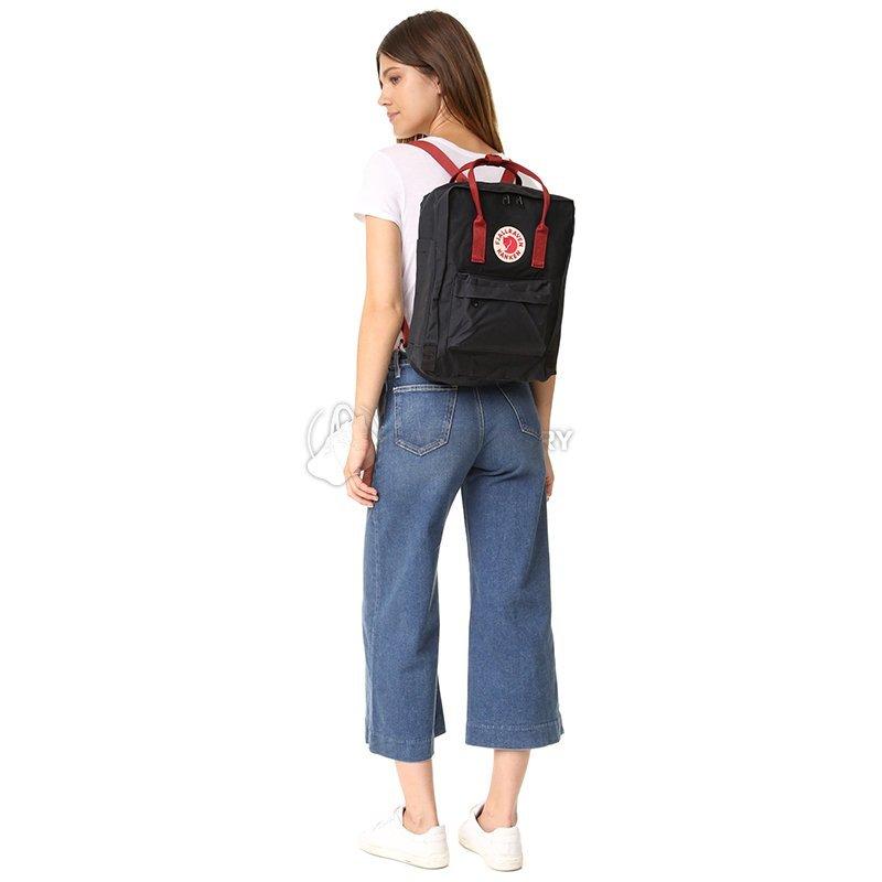 Городской рюкзак Fjallraven Kanken Black-Ox Red 16л (23510.550-326)