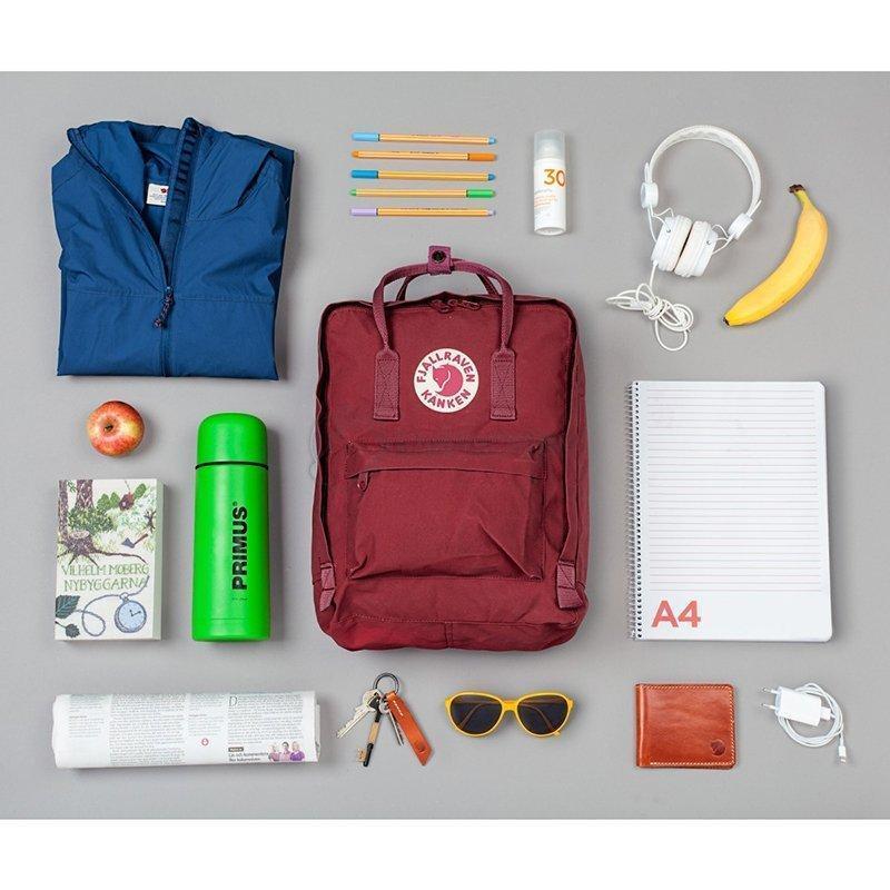 Городской рюкзак Fjallraven Kanken Black-Ox Red 16л (23510.550-326)