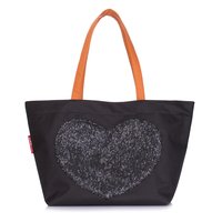 Женская сумка с глиттером POOLPARTY Lovetote Черный (lovetote-oxford-black)