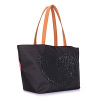 Женская сумка с глиттером POOLPARTY Lovetote Черный (lovetote-oxford-black)