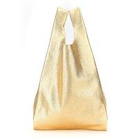 Женская кожаная сумка POOLPARTY Tote Золотистый (leather-tote-gold)