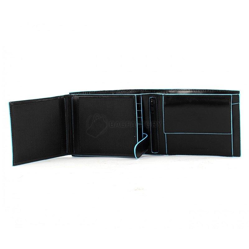 Портмоне Piquadro BL SQUARE Black с отдел. для монет и 11 кред.карт (PU3436B2_N)