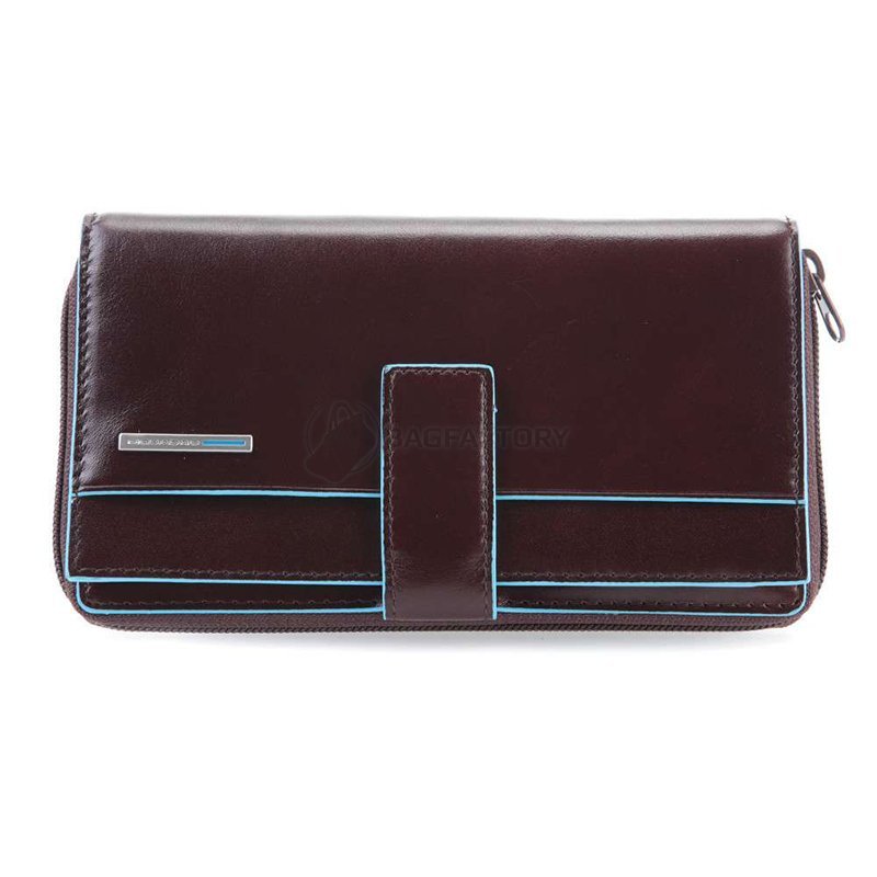 Портмоне Piquadro BL SQUARE Cognac верт. карман для монет на молнии с RFID защитой (PD1354B2R_MO)