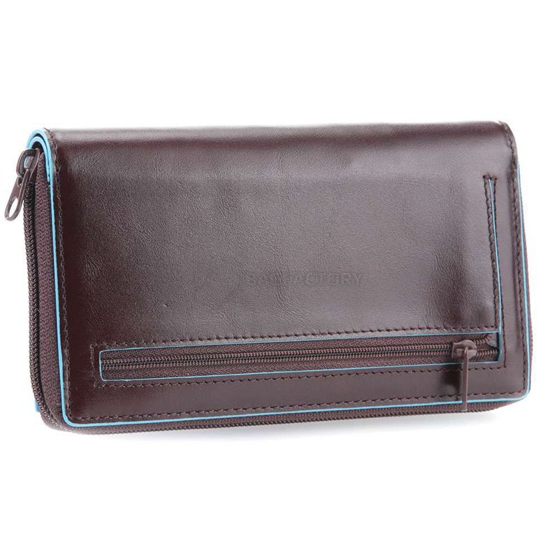 Портмоне Piquadro BL SQUARE Cognac верт. карман для монет на молнии с RFID защитой (PD1354B2R_MO)