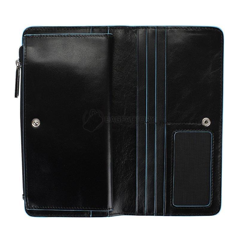 Портмоне кожаное Piquadro Blue Square Black с отдел. для 12 кред.карт с RFID защитой (PD4573B2R_N)