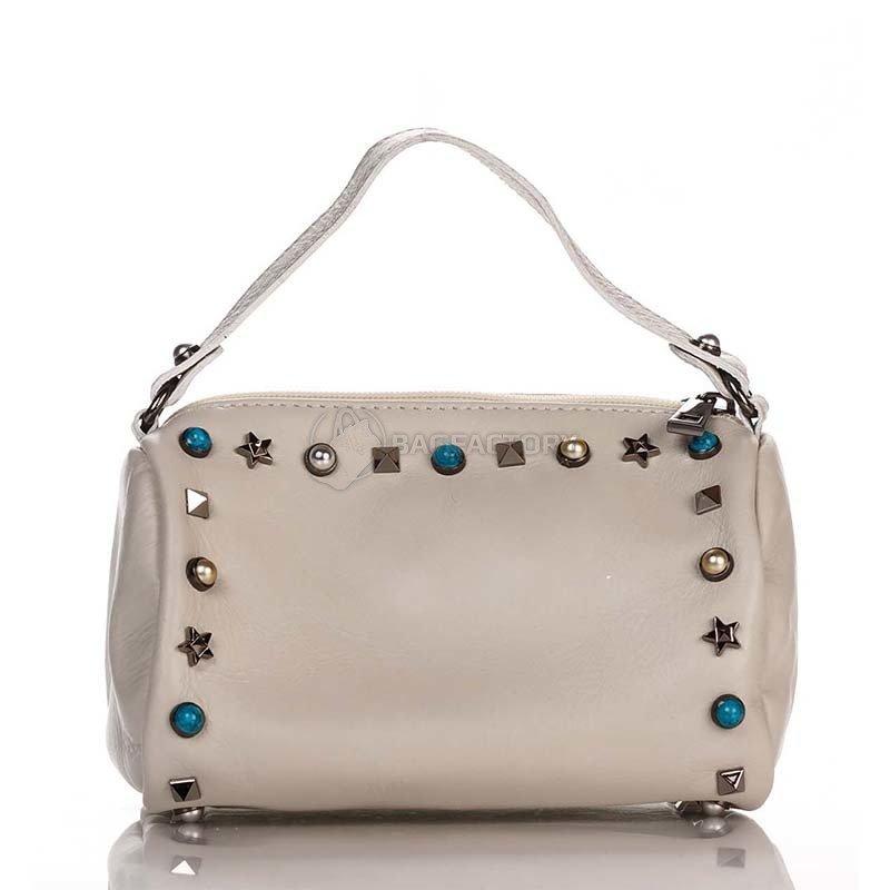 Женская кожаная сумка Italian bags Бежевый (1519_beige)