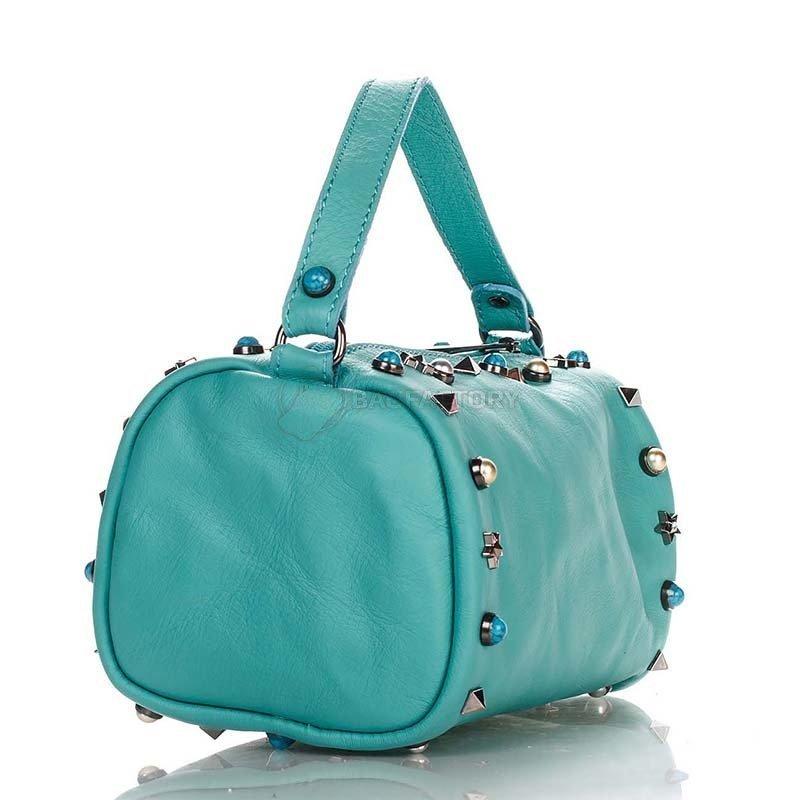 Женская кожаная сумка Italian bags Голубой (1519_marine)