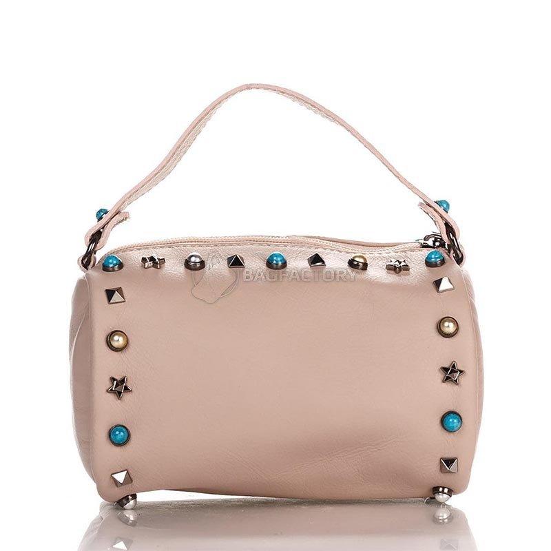 Женская кожаная сумка Italian bags Розовый (1519_roze)