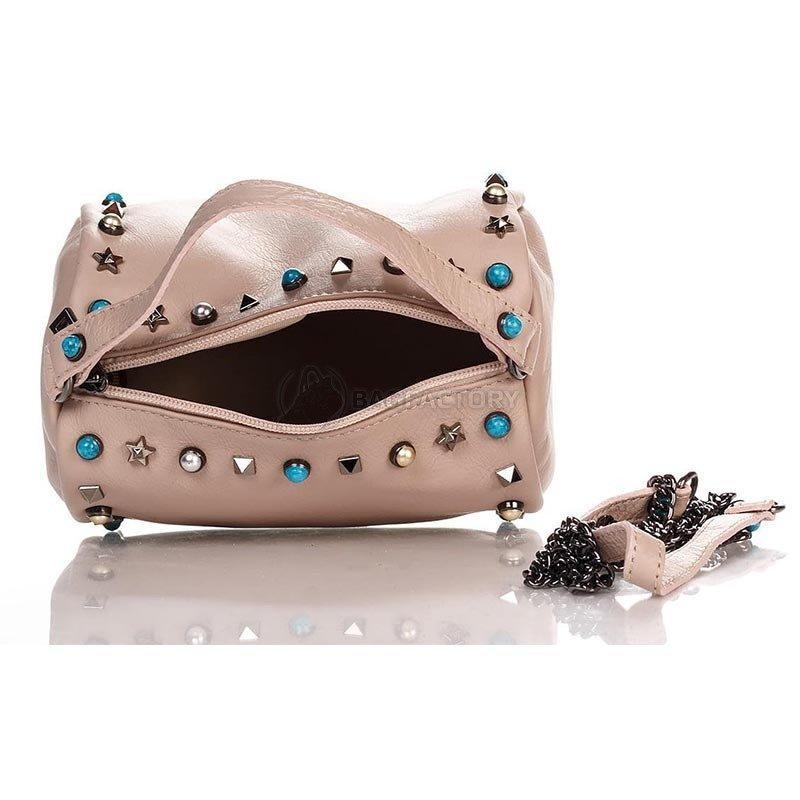 Женская кожаная сумка Italian bags Розовый (1519_roze)