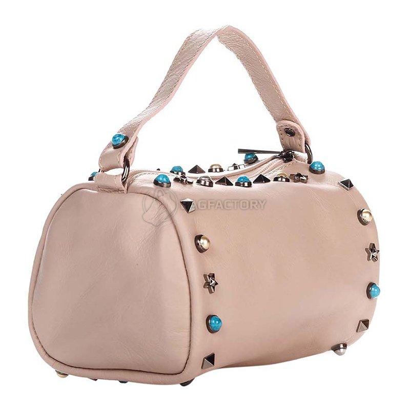 Женская кожаная сумка Italian bags Розовый (1519_roze)