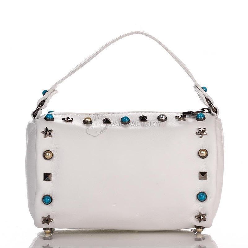Женская кожаная сумка Italian bags Белый (1519_white)