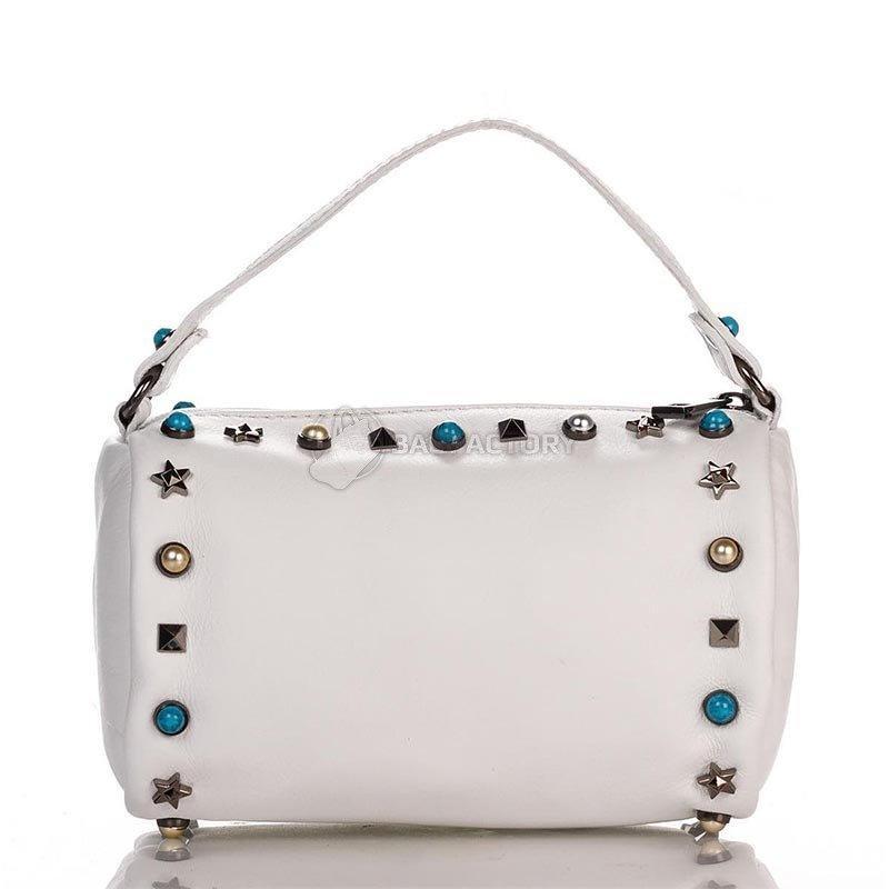 Женская кожаная сумка Italian bags Белый (1519_white)