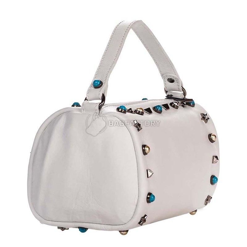 Женская кожаная сумка Italian bags Белый (1519_white)