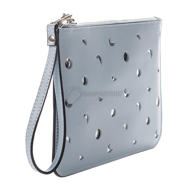 Клатч кожаный Italian bags Голубой (1536_white_blue)