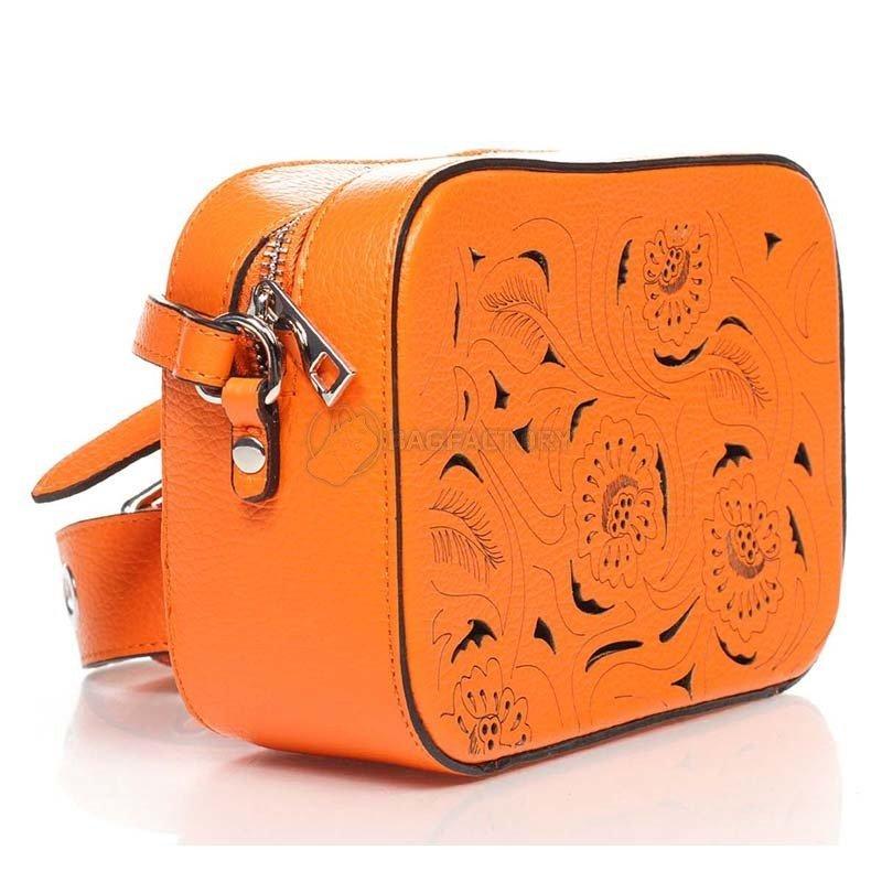Кожаный клатч Italian bags Оранжевый (1654_orange)