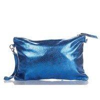 Клатч кожаный Italian bags Синий (1661_blue)