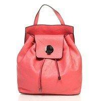 Городской кожаный рюкзак Italian bags Коралловый (6202_corale)