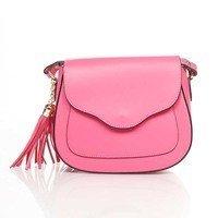 Женская кожаная сумка Italian bags Розовый (6209_fuxia)