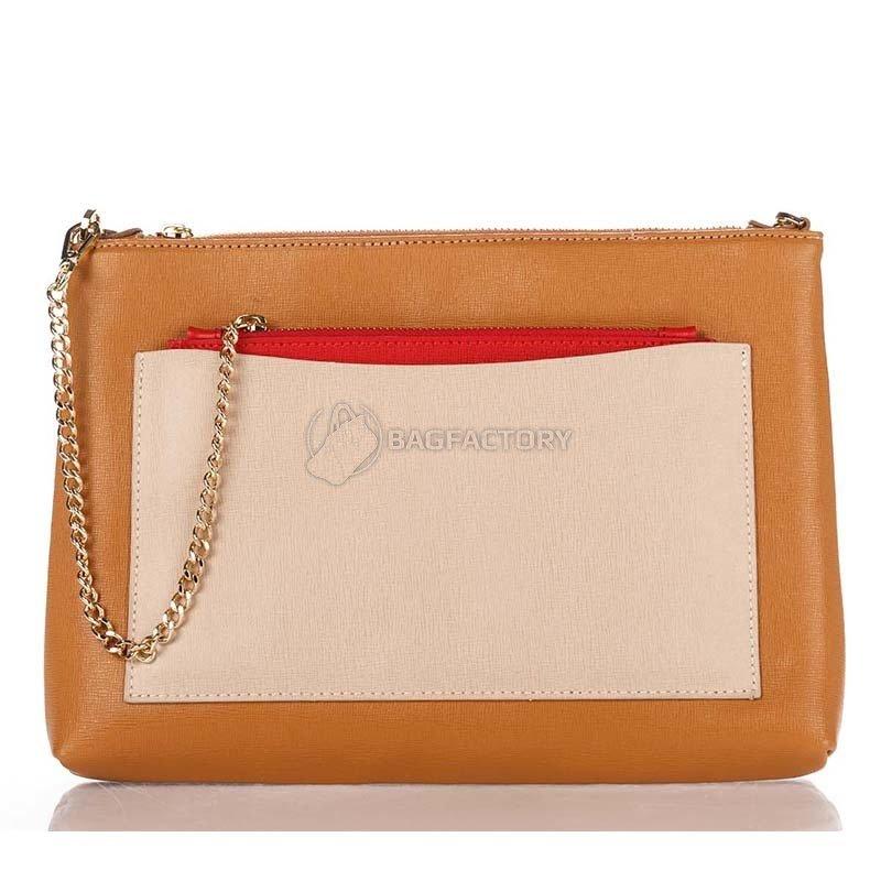 Женская кожаная сумка-клатч Italian bags Коньячный (7808_cuoio)