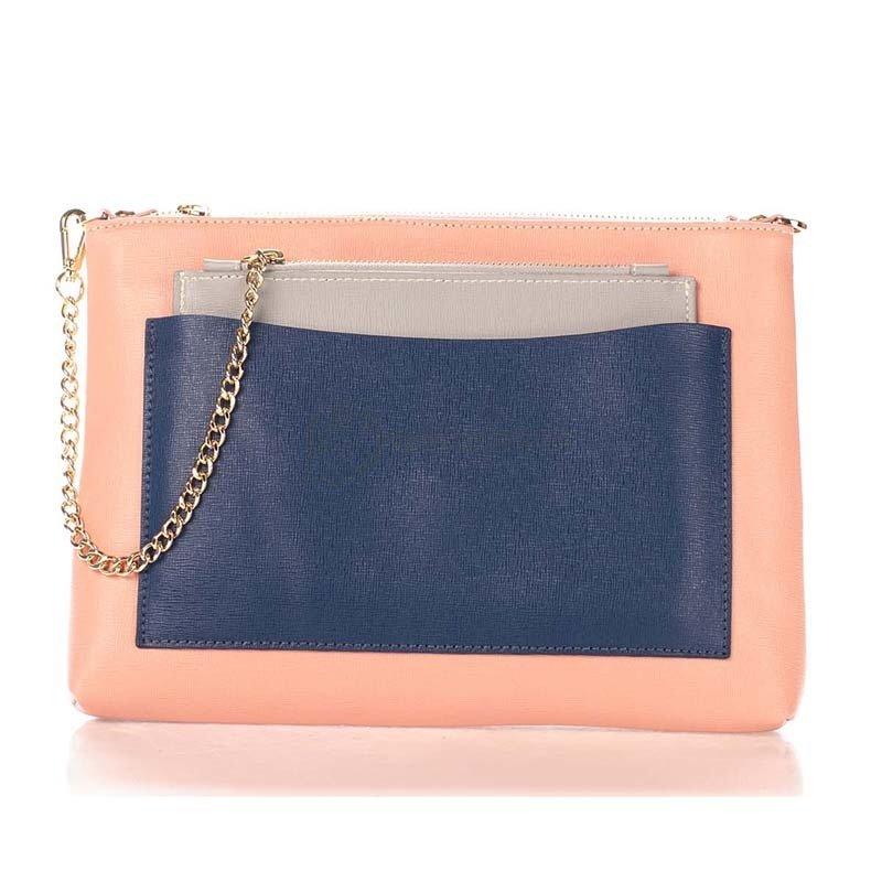 Женская кожаная сумка-клатч Italian bags Розовый (7808_white_roze)