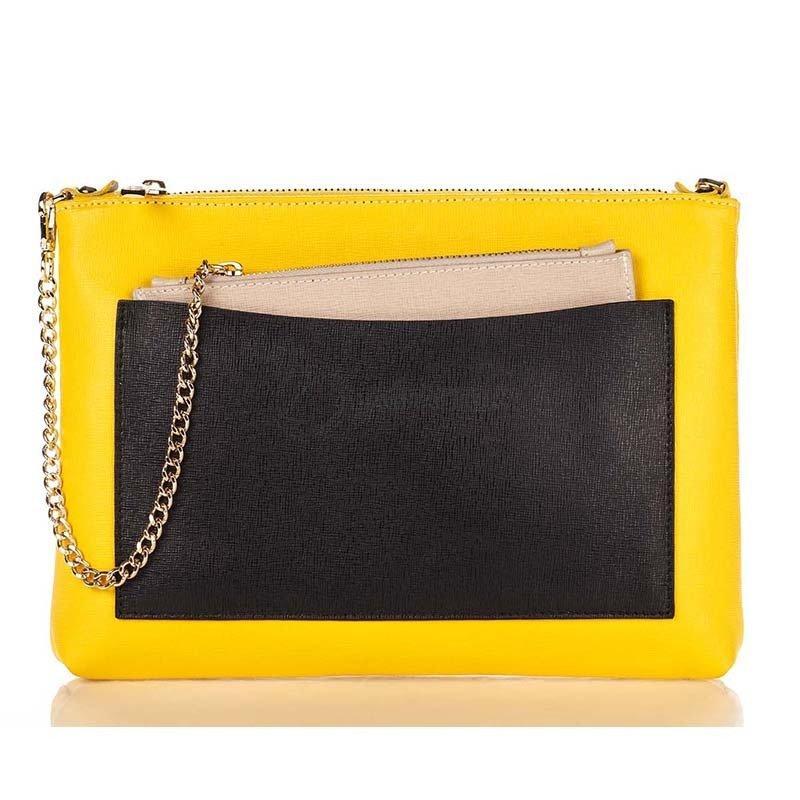 Женская кожаная сумка-клатч Italian bags Желтый (7808_yellow)