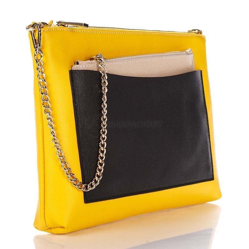 Женская кожаная сумка-клатч Italian bags Желтый (7808_yellow)