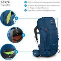 Туристический рюкзак Osprey Kestrel 38 Loch Blue M/L (009.1873)