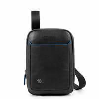Мужская кожаная сумка Piquadro B2S Black с отдел. для iPad mini на ремне (CA3084B2S_N)