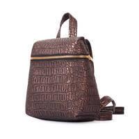 Городской женский рюкзак Poolparty Doll Бронзовый (doll-croco-bronze)