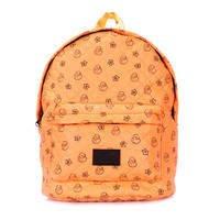 Городской стеганый рюкзак Poolparty Оранжевый с уточками (backpack-theone-orange-ducks)