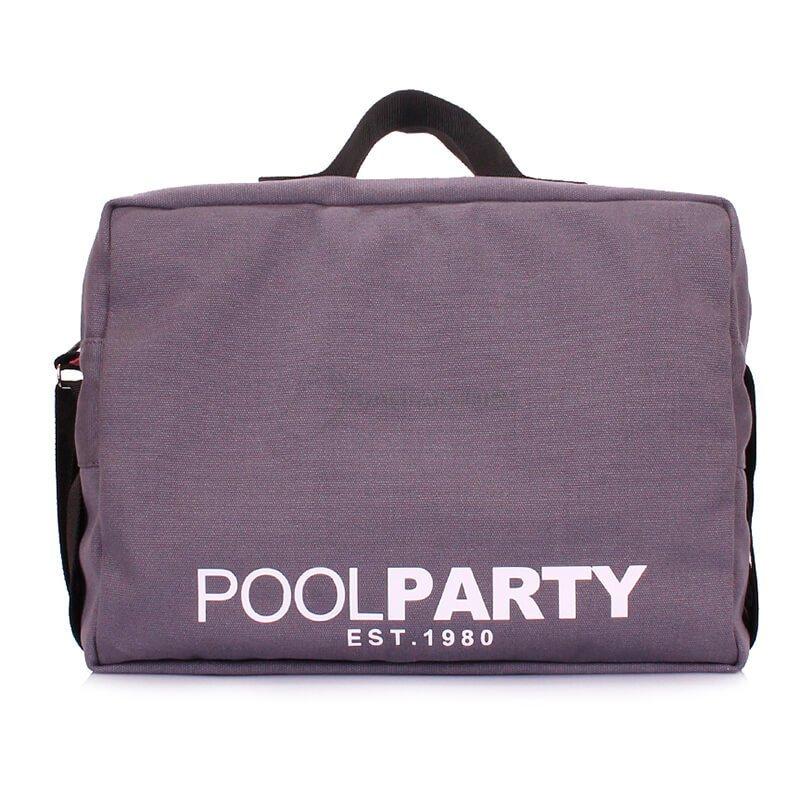 Дорожная коттоновая сумка Poolparty с ремнем на плечо Серый (original-grey)