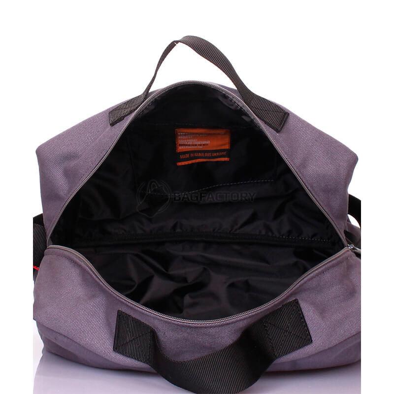 Дорожная коттоновая сумка Poolparty с ремнем на плечо Серый (original-grey)