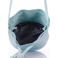 Женская кожаная сумка на завязках Poolparty Bucket Голубая (bucket-blue)