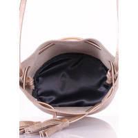 Женская кожаная сумка на завязках Poolparty Bucket Золотистая (bucket-gold)